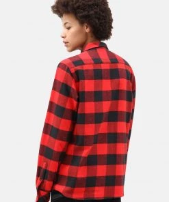 Dickies Mens Sacramento Flannel Shirt Red Black New In