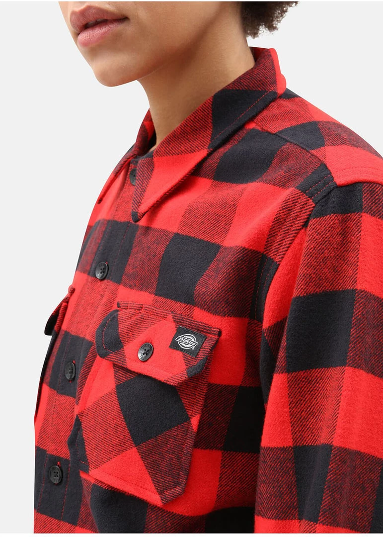 Dickies Mens Sacramento Flannel Shirt Red Black New In