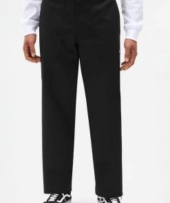 New In Dickies Mens Funkley Herringbone Trousers Black