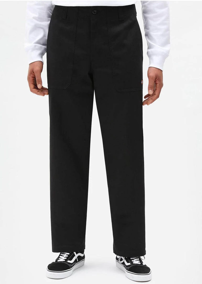 New In Dickies Mens Funkley Herringbone Trousers Black