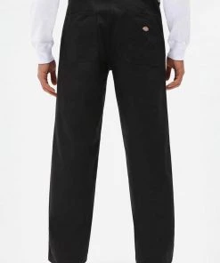 New In Dickies Mens Funkley Herringbone Trousers Black