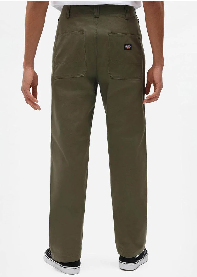 Dickies Mens Funkley Herringbone Trousers Military Green