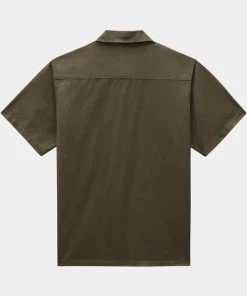 New In Dickies Mens Paynesville Shirt Military Green