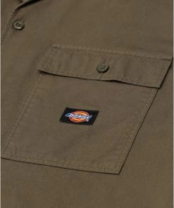 New In Dickies Mens Paynesville Shirt Military Green
