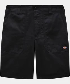 Dickies Mens Funkley Herringbone Shorts Black New In