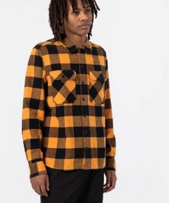 New In Dickies Men Sacramento Shirt Gold Ochre