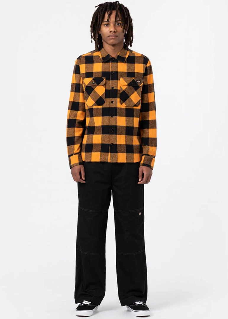 New In Dickies Men Sacramento Shirt Gold Ochre