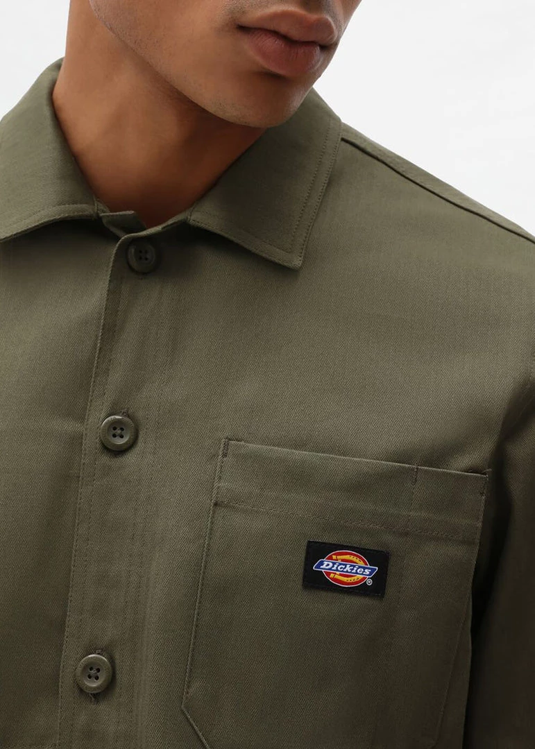 New In Dickies Mens Funkley Shirt Military Green
