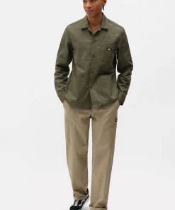 New In Dickies Mens Funkley Shirt Military Green