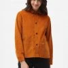 New In Dickies Womens Higginson Corduroy Shirt Pumpkin Spice Orange