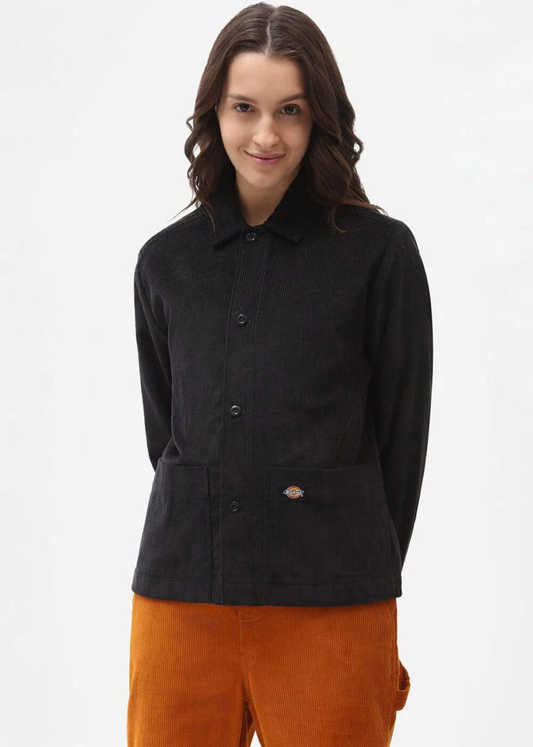 New In Dickies Womens Higginson Corduroy Shirt Black