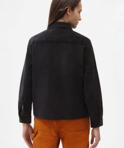 New In Dickies Womens Higginson Corduroy Shirt Black