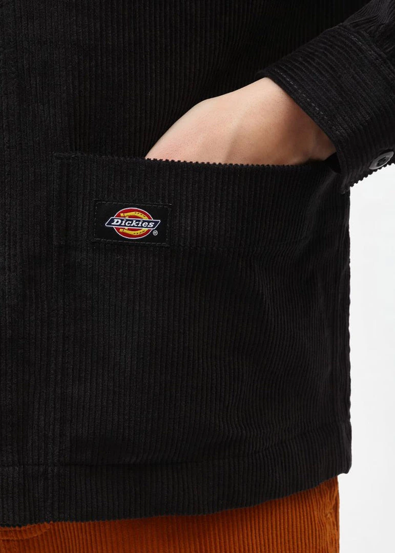 New In Dickies Womens Higginson Corduroy Shirt Black