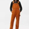 Dickies Womens Higginson Corduroy Dungarees Pumpkin Orange Brown