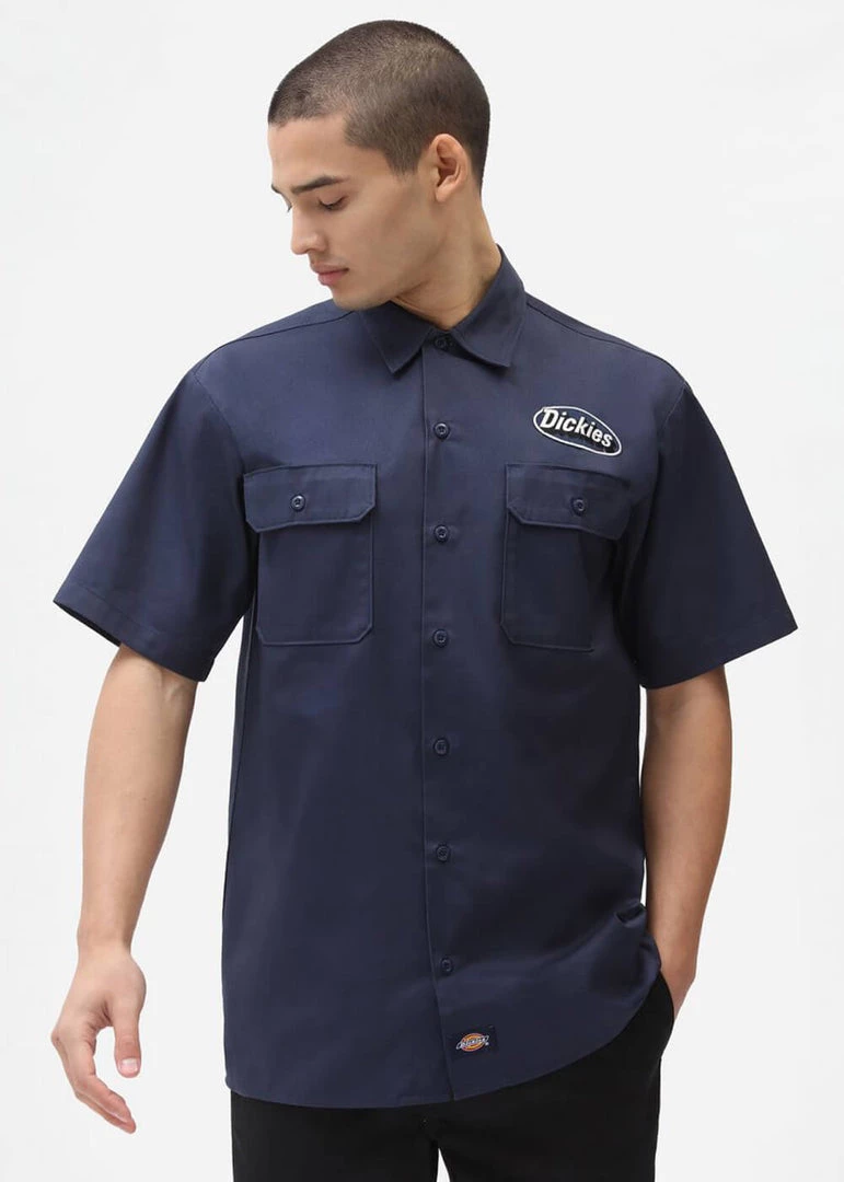 New In Dickies Men Saxman Shirt Navy