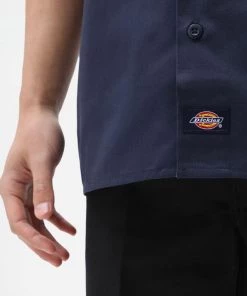New In Dickies Men Saxman Shirt Navy