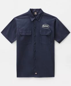 New In Dickies Men Saxman Shirt Navy