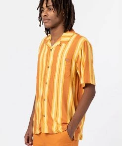 New In Dickies Men Lynnwood Shirt Pale Banana Yellow