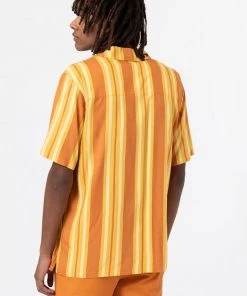 New In Dickies Men Lynnwood Shirt Pale Banana Yellow