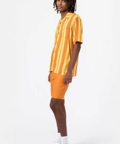 New In Dickies Men Lynnwood Shirt Pale Banana Yellow