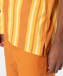 New In Dickies Men Lynnwood Shirt Pale Banana Yellow