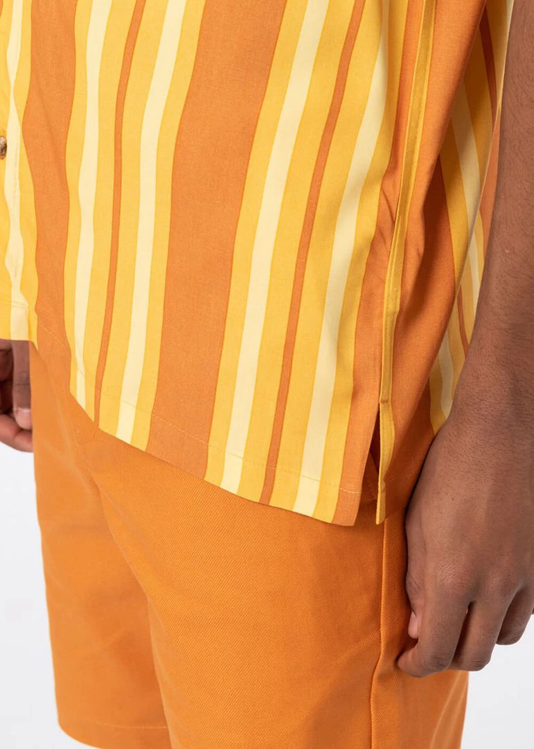 New In Dickies Men Lynnwood Shirt Pale Banana Yellow