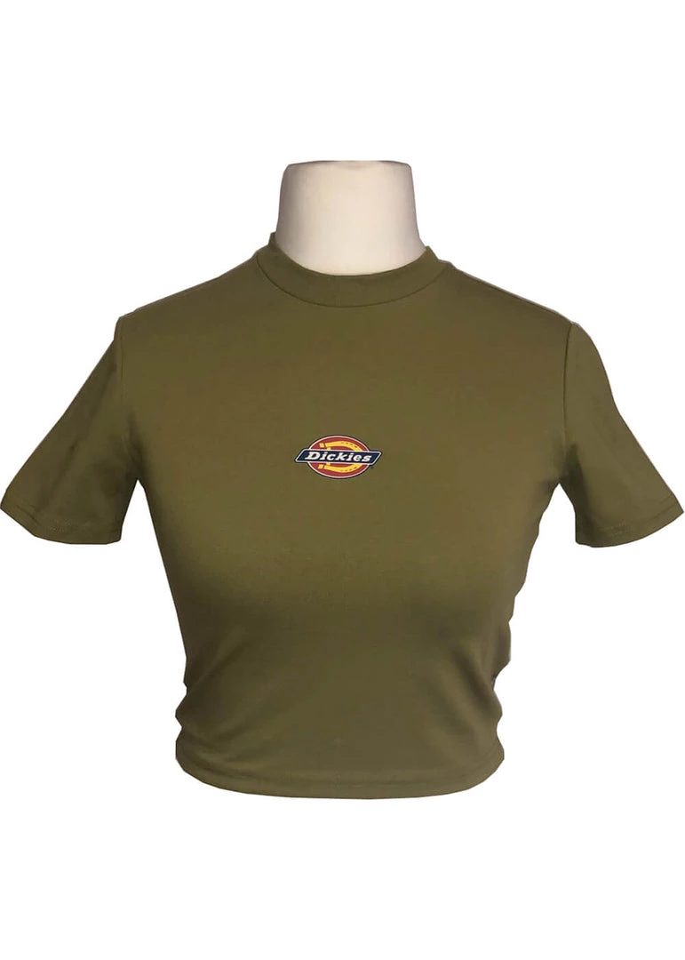 New In Dickies Women Maple Valley T-Shirt Moss Green
