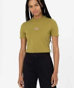 New In Dickies Women Maple Valley T-Shirt Moss Green