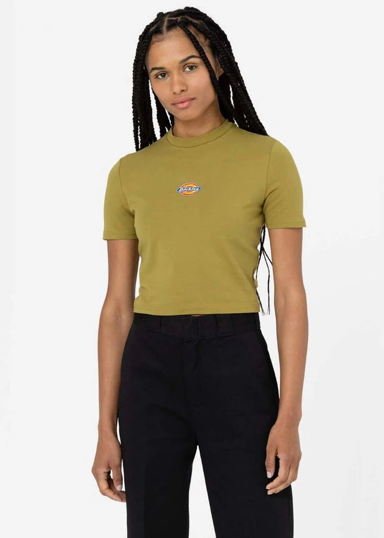 New In Dickies Women Maple Valley T-Shirt Moss Green