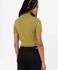 New In Dickies Women Maple Valley T-Shirt Moss Green