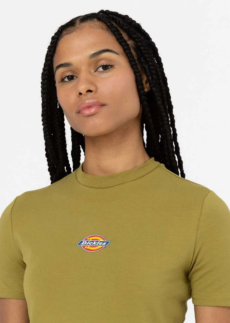 New In Dickies Women Maple Valley T-Shirt Moss Green