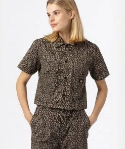 Dickies Women Silver Firs Shirt Leopard New In