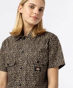 Dickies Women Silver Firs Shirt Leopard New In