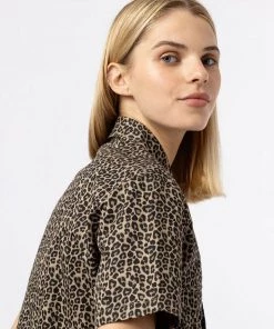 Dickies Women Silver Firs Shirt Leopard New In