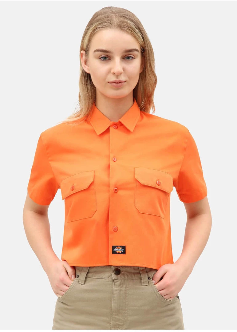 Dickies Womens Silver Grove 80's Shirt Orange