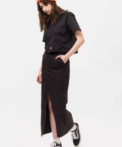 New In Dickies Womens Silver Grove 80's Shirt Black