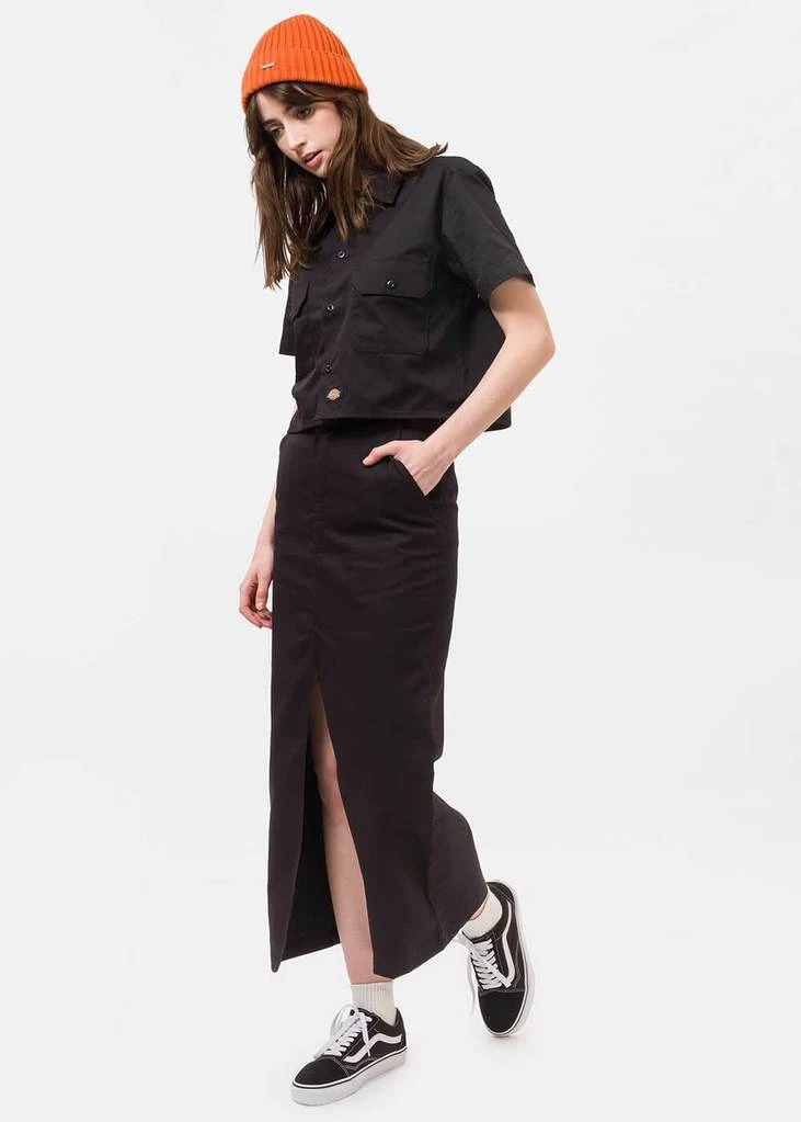 New In Dickies Womens Silver Grove 80's Shirt Black