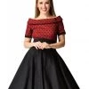Dolly & Dotty Darlene 50's Swing Dress Burgundy Black New In