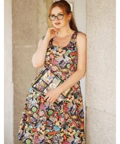 New In Dolly & Dotty Amanda Pop Art 50's Swing Dress Multi