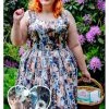 Dolly & Dotty Amanda Furry Cat 50's Swing Dress Multi New In