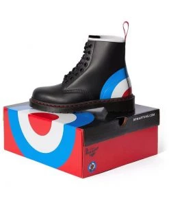 New In Dr. Martens 1460 The Who Target Smooth Boots Black