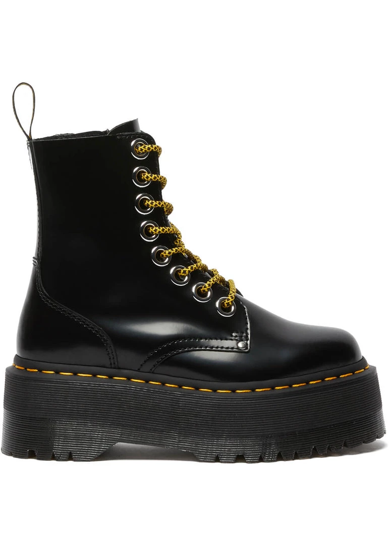 Dr. Martens Jadon Max Buttero Leather Platform Boots Black New In