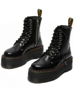 Dr. Martens Jadon Max Buttero Leather Platform Boots Black New In