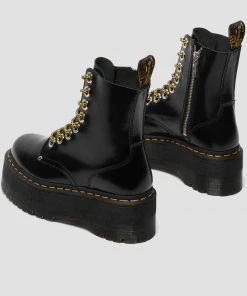 Dr. Martens Jadon Max Buttero Leather Platform Boots Black New In