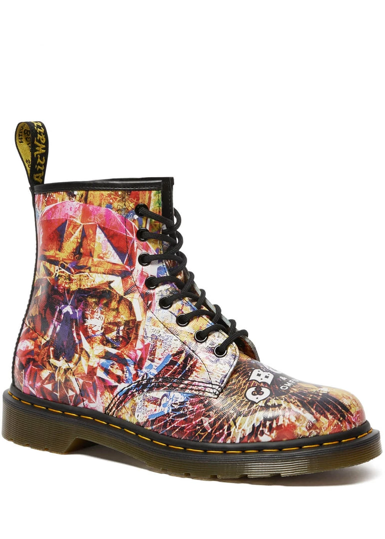 New In Dr. Martens 1460 CBGB Backhand Boots Multi