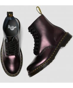 New In Dr. Martens 1460 Pascal Chroma Metallic Leather Boots Red