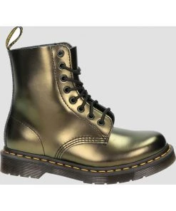 New In Dr. Martens 1460 Pascal Chroma Metallic Leather Boots Gold