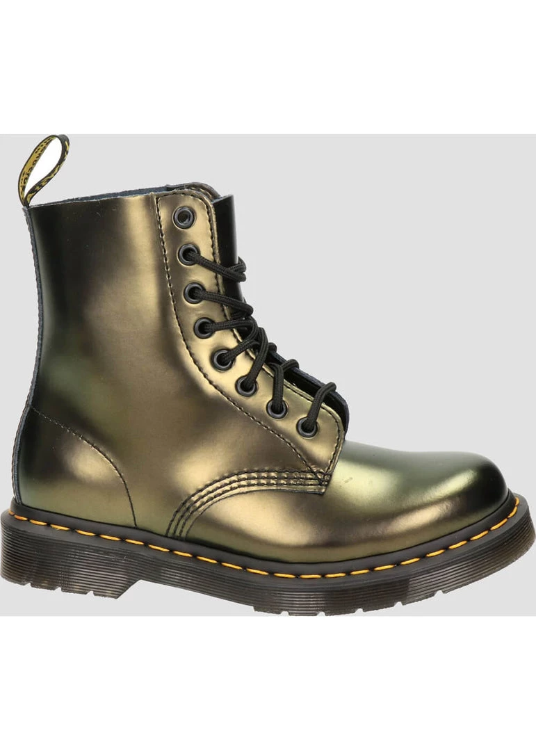 New In Dr. Martens 1460 Pascal Chroma Metallic Leather Boots Gold