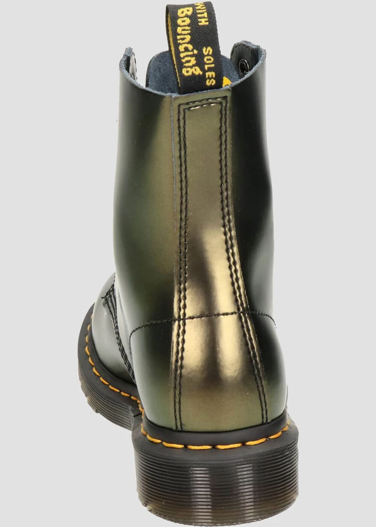 New In Dr. Martens 1460 Pascal Chroma Metallic Leather Boots Gold