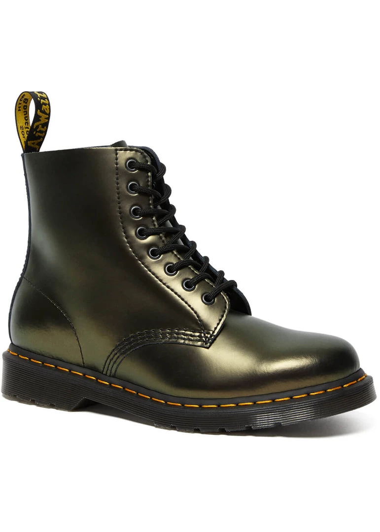 New In Dr. Martens 1460 Pascal Chroma Metallic Leather Boots Gold